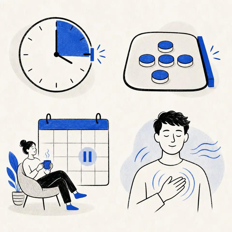 A balance of time, spending, breaks, and emotional state